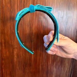 Lele Sadoughi Teal Velvet Bardot Headband